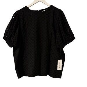 ELIZABETH & JAMES BLACK CROCHET
*BUBBLE SLEEVE* BLOUSE TOP